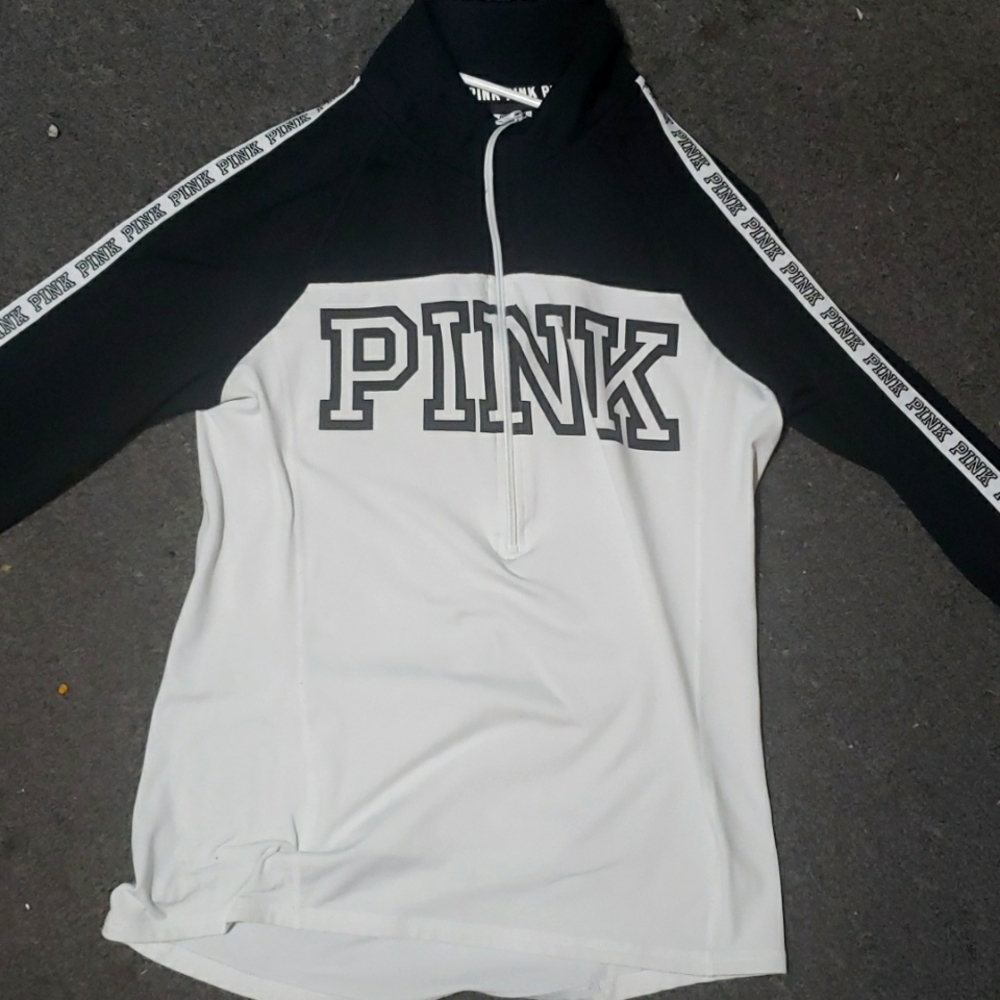 Large, Black & white Victoria Secret PINK, zip up.